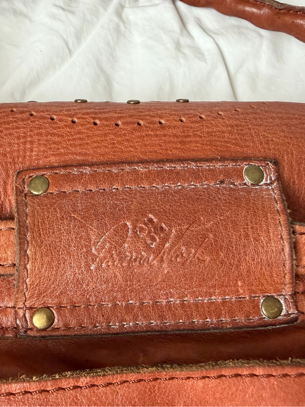 Rust Leather Studded Backpack - Picture 7 of 10